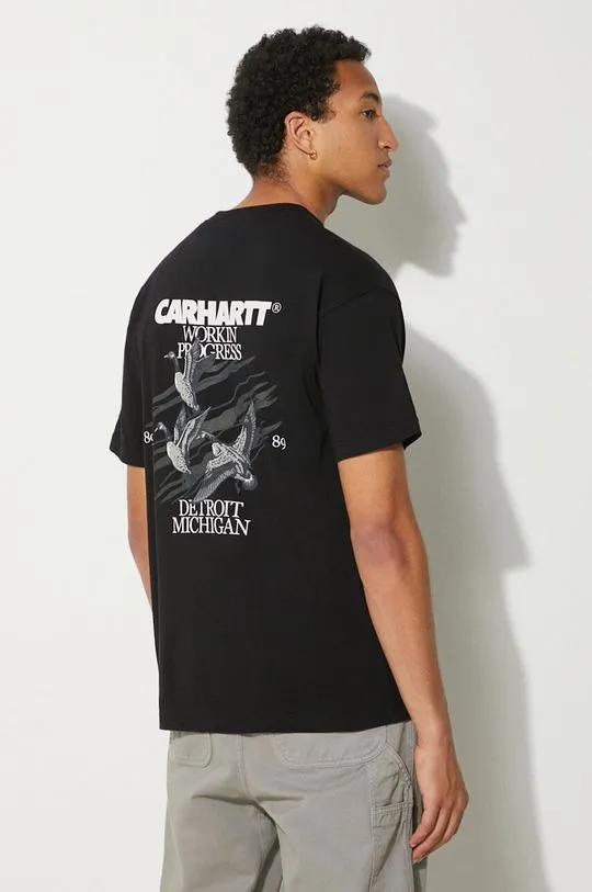 Carhartt WIP cotton t-shirt Ducks men’s black color with a print I033662.89XX