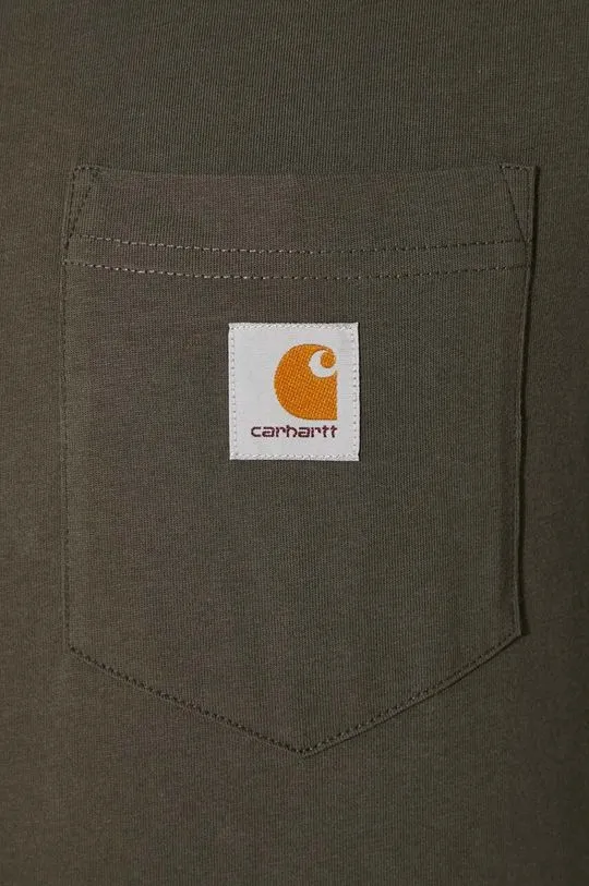 Carhartt WIP cotton t-shirt S/S Pocket men’s green color smooth I030434.964XX