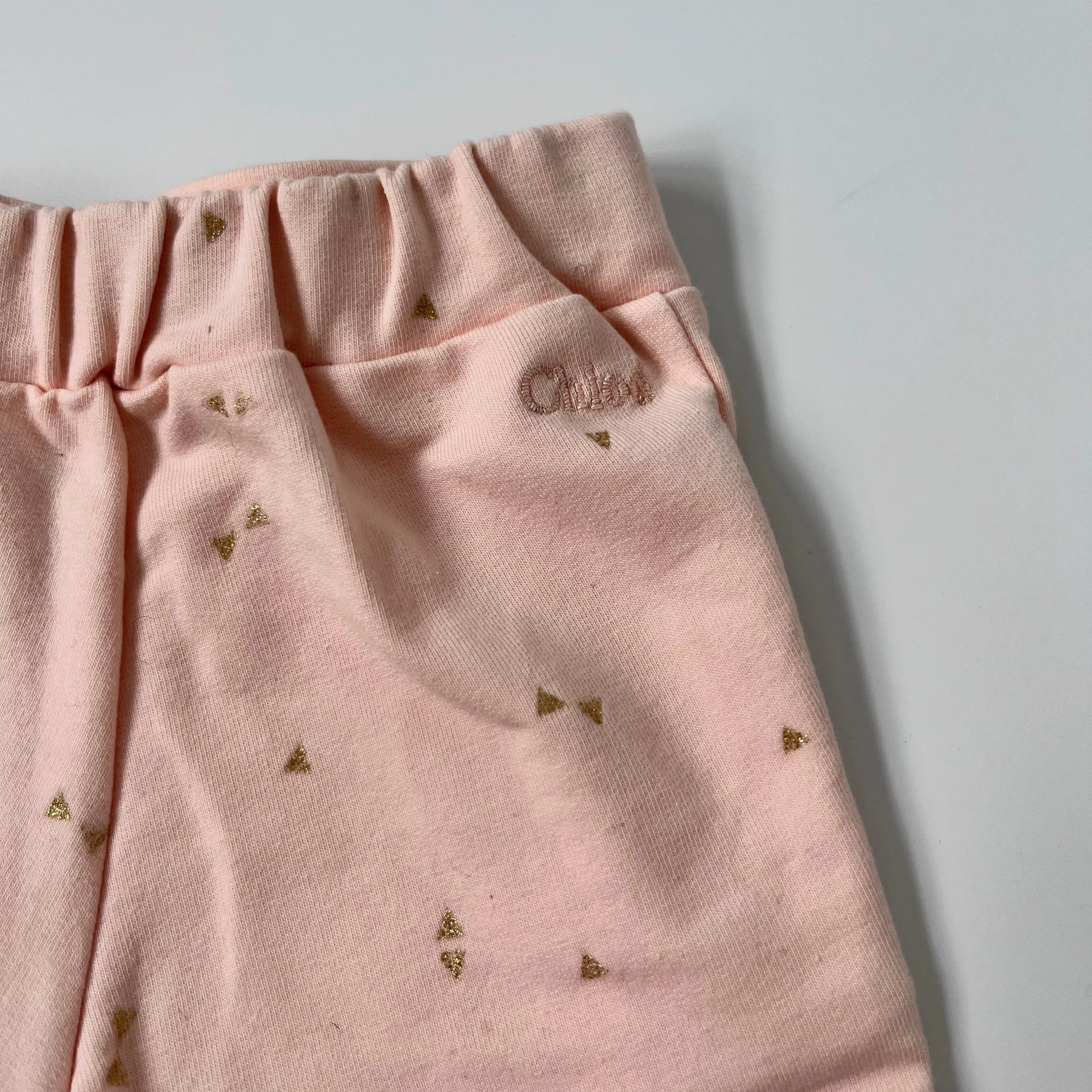 Chloé Blush Pink Jersey Set: 3 Months