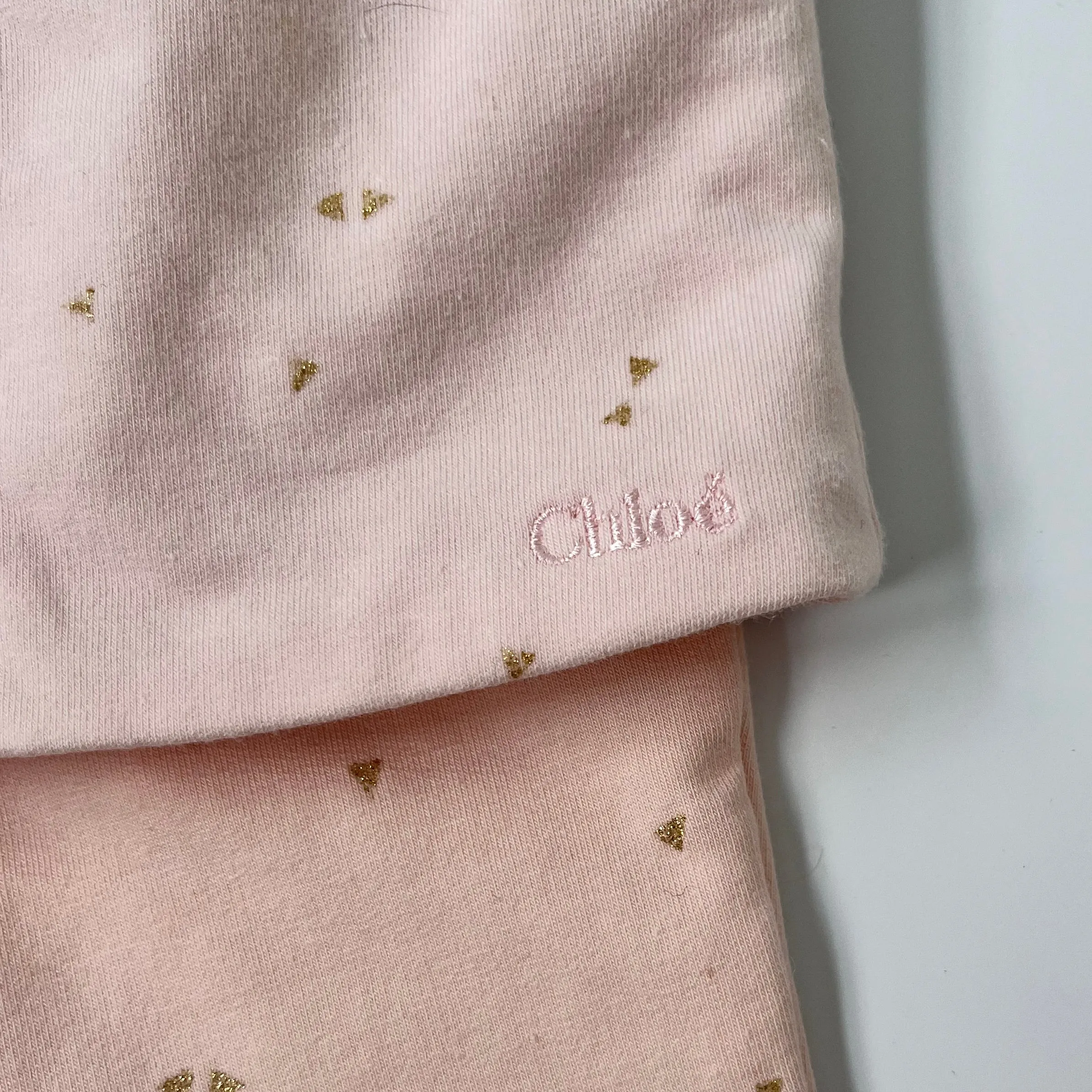 Chloé Blush Pink Jersey Set: 3 Months