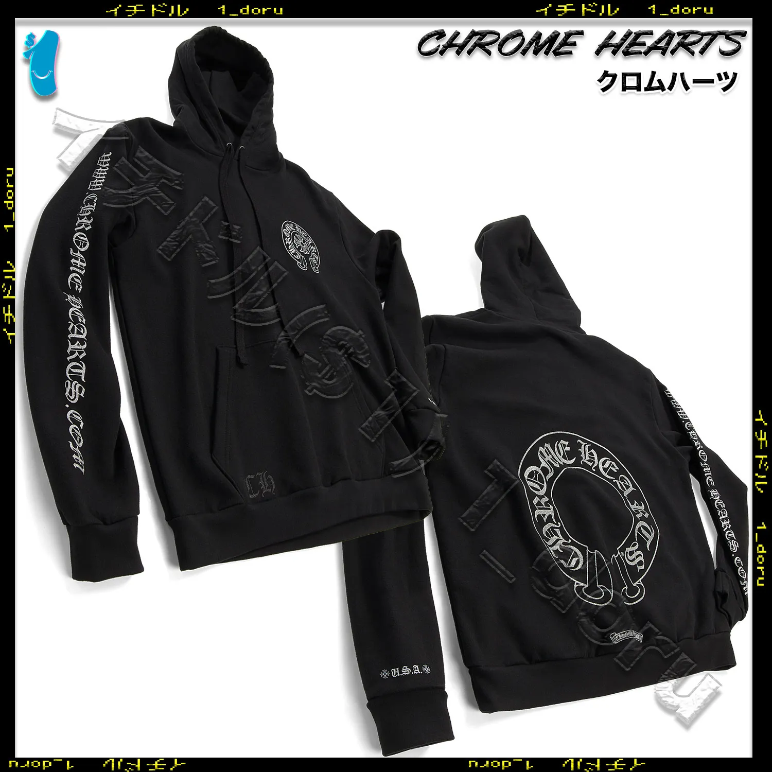 CHROME HEARTS  |Unisex Street Style Long Sleeves Cotton Logos on the Sleeves