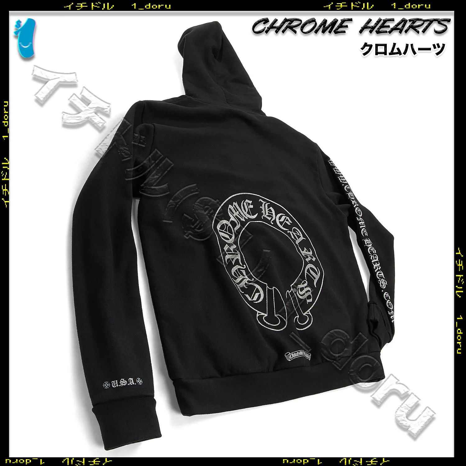 CHROME HEARTS  |Unisex Street Style Long Sleeves Cotton Logos on the Sleeves