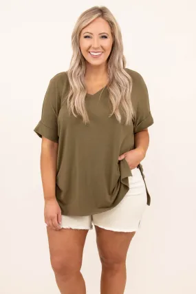 Comfy Travels Top, Dusty Olive