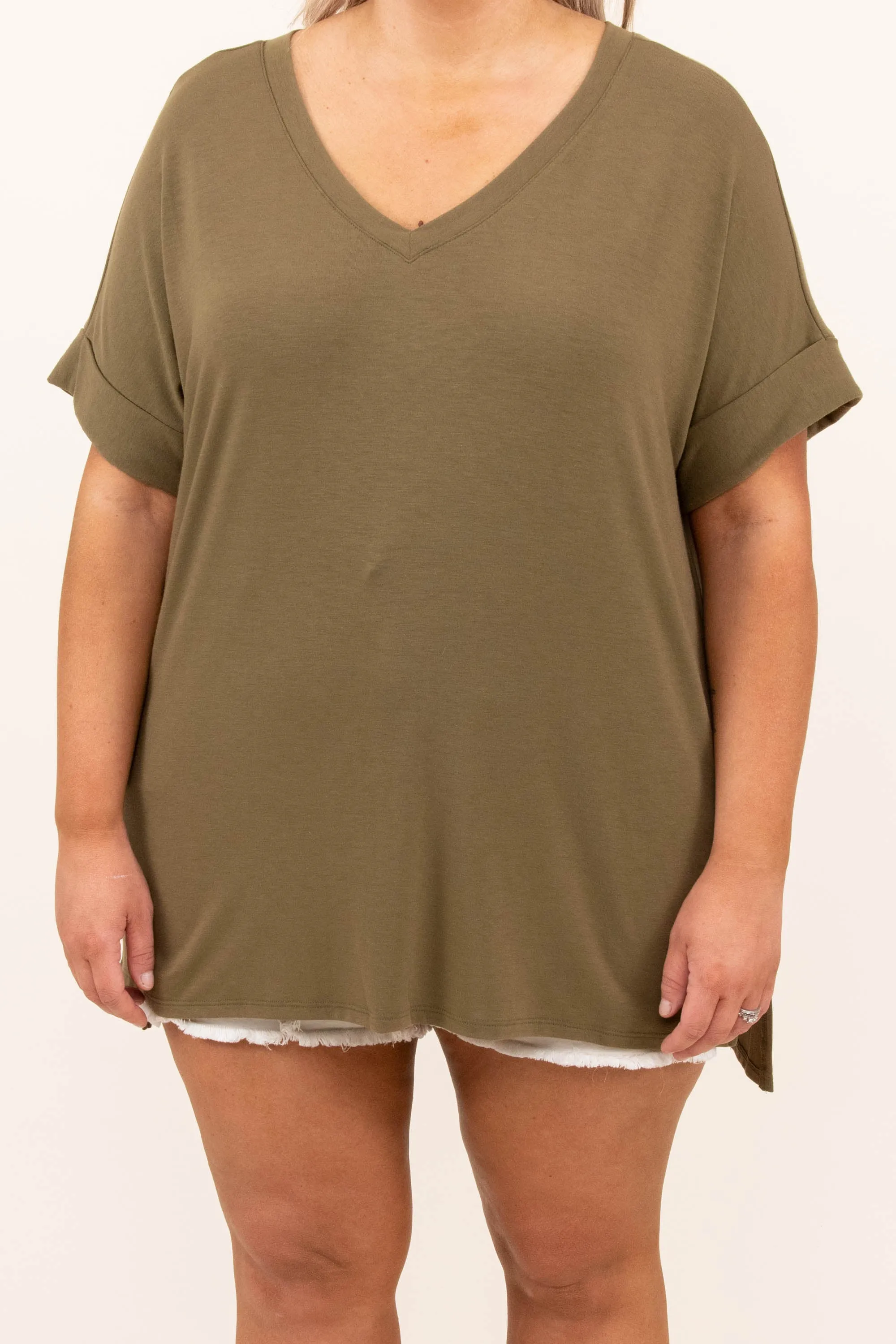 Comfy Travels Top, Dusty Olive