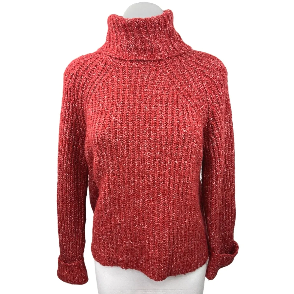 Cotton Candy LA Red Turtleneck Long Sleeve Cozy Pullover Sweater Top Size S/M