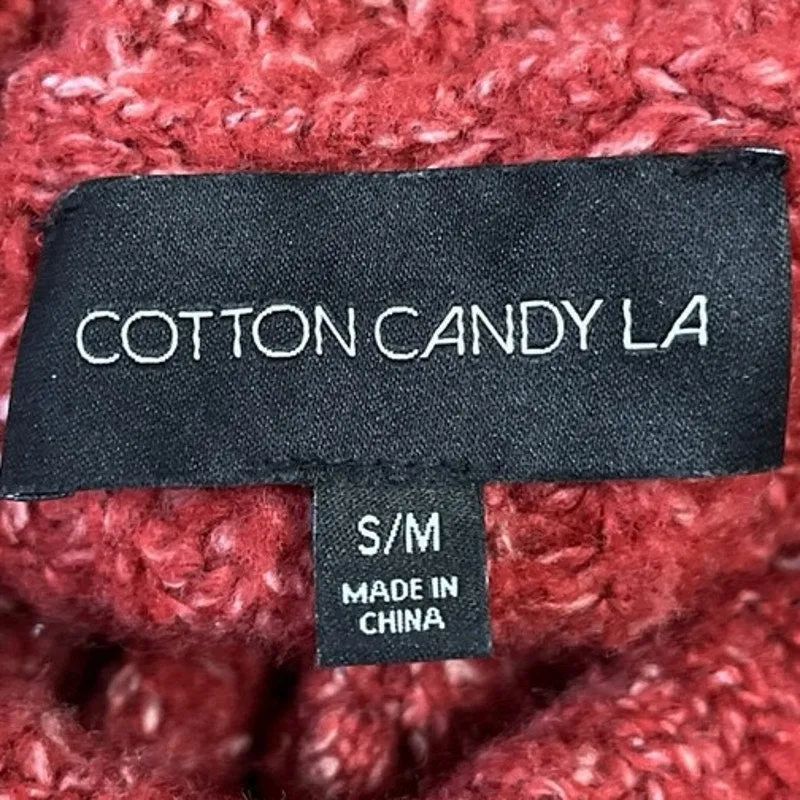 Cotton Candy LA Red Turtleneck Long Sleeve Cozy Pullover Sweater Top Size S/M