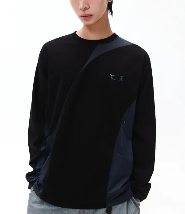 CRITIC  |U-Neck Long Sleeves Cotton Long Sleeve T-shirt Logo