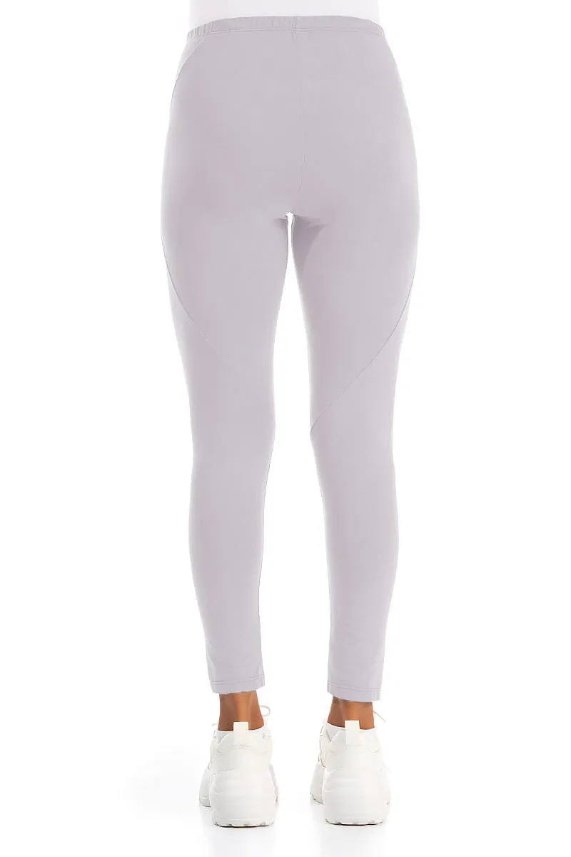 Cropped Lilac Grey Cotton Leggings