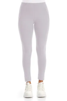 Cropped Lilac Grey Cotton Leggings