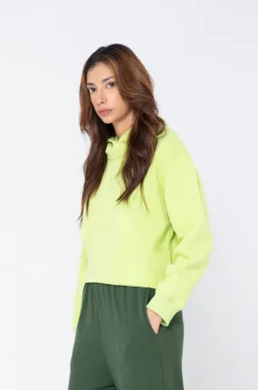 CROPPED LIME HODDIE