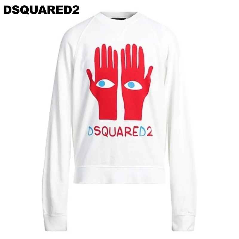 D SQUARED2  |Crew Neck Pullovers Long Sleeves Cotton Logo Luxury