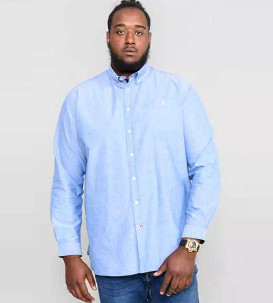 D555 Big Mens Sky Blue Oxford Shirt With Long Sleeves (COLCHESTER 2)