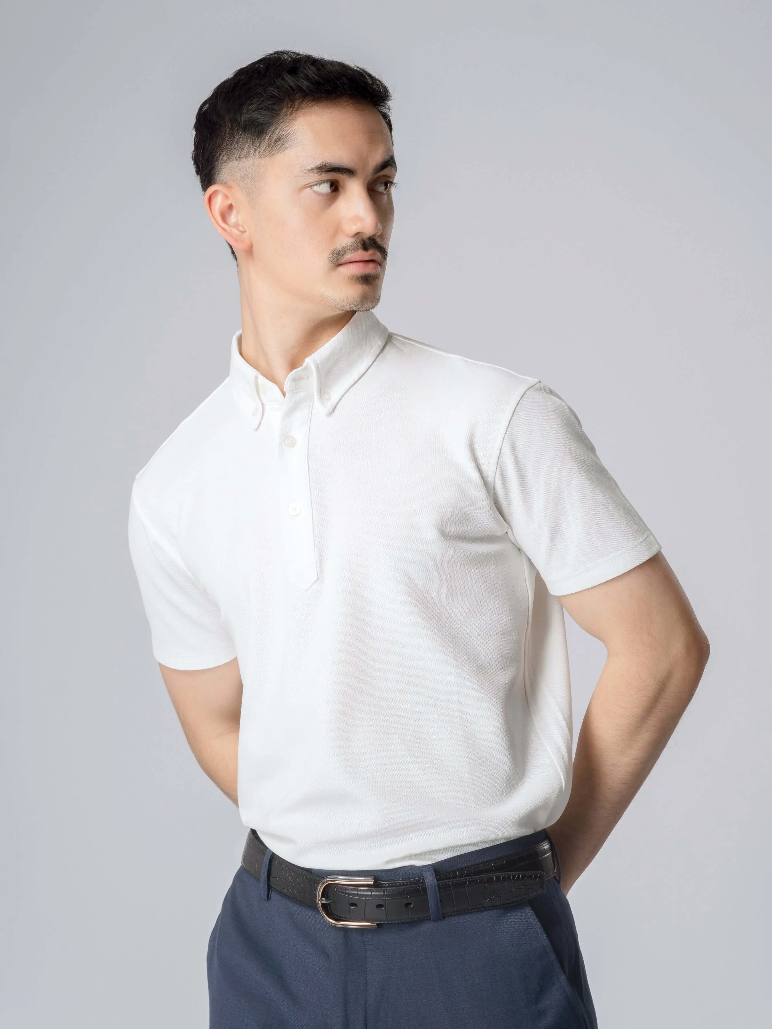 Dante Polo Button Down Short Sleeve - White