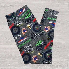 Demolition Derby Print Soft Leggings