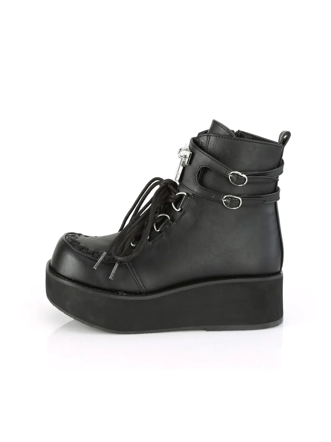 DEMONIA SPRITE-70 - BLACK VEGAN LEATHER  PRE ORDER 