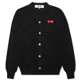 Double Heart Cardigan - Black