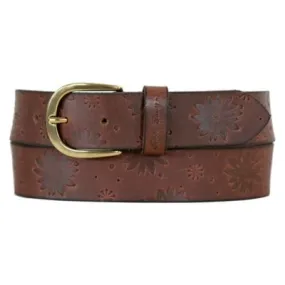 Eddie Bauer Women's Floral Tooled Leather Belt,