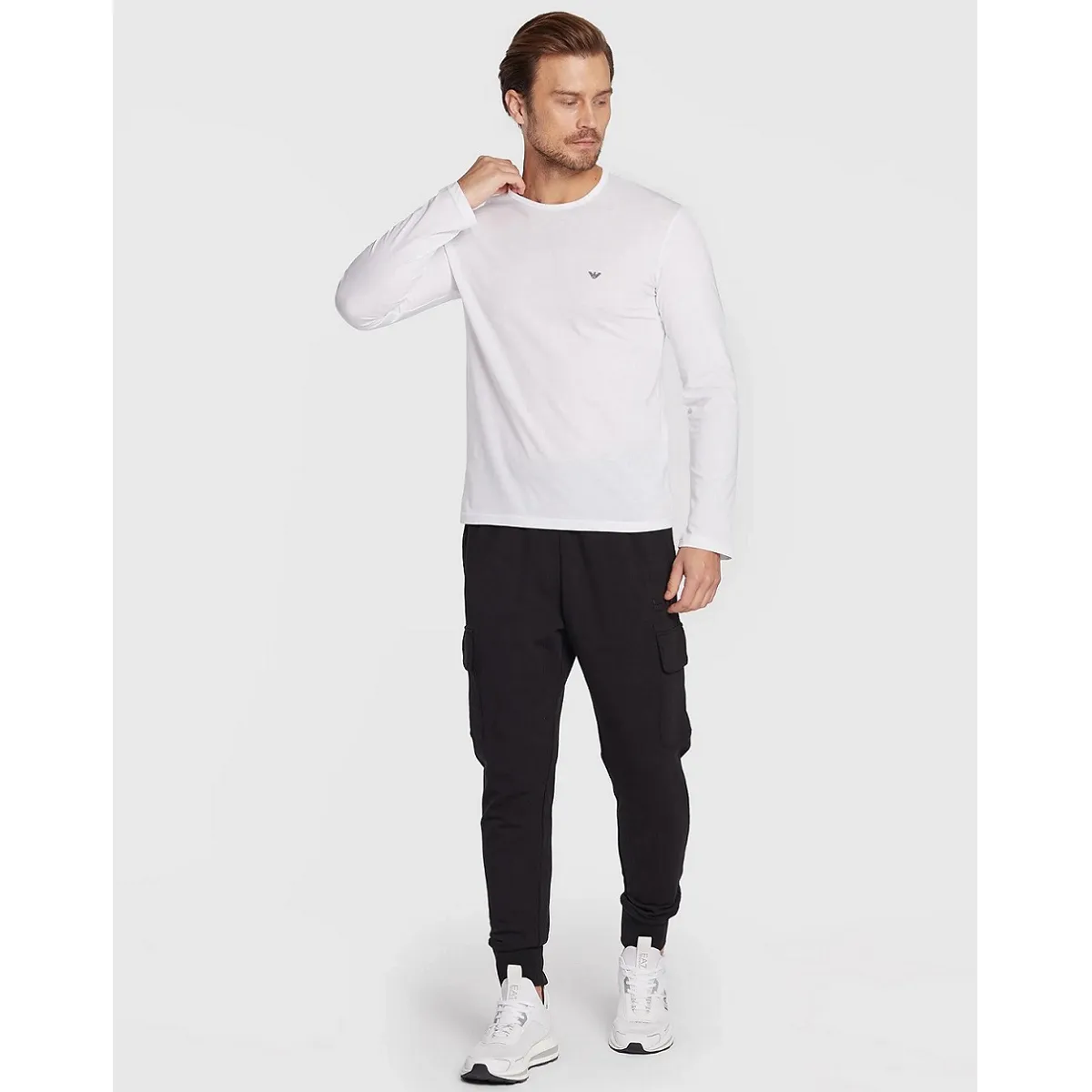 EMPORIO ARMANI  |Crew Neck Unisex Long Sleeves Cotton Long Sleeve T-shirt