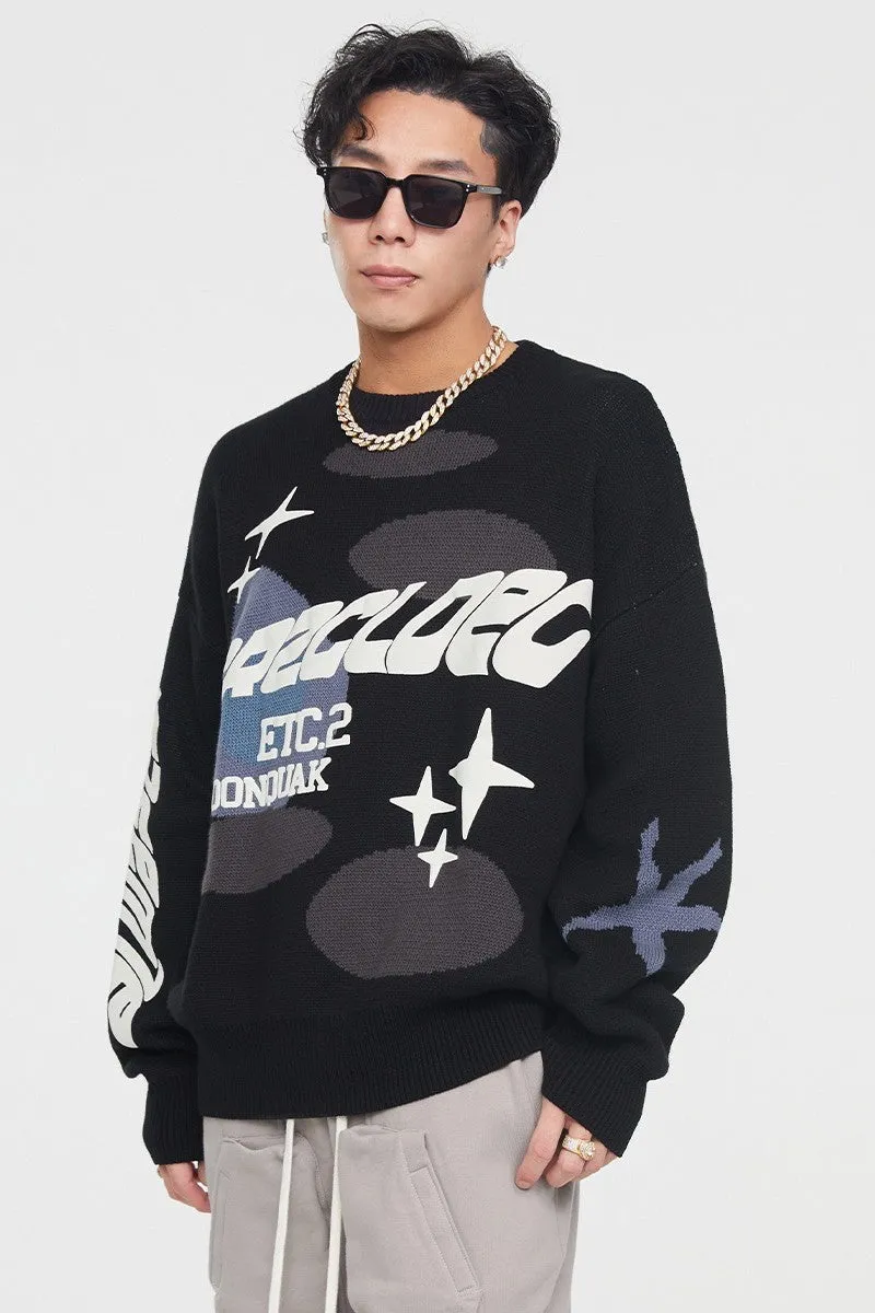 F2CE Stars Foam Print Knit Sweater