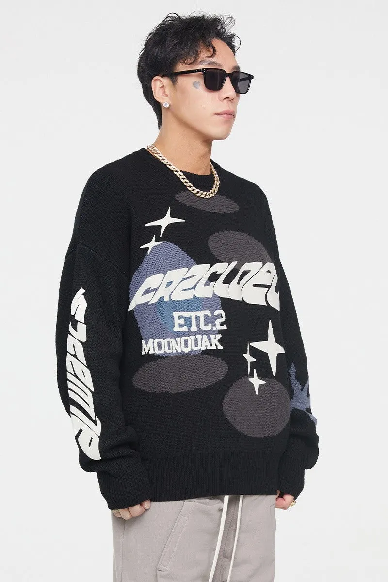 F2CE Stars Foam Print Knit Sweater