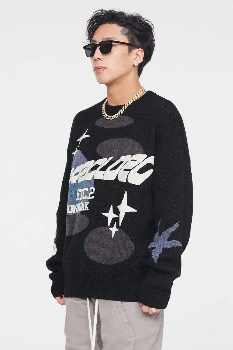 F2CE Stars Foam Print Knit Sweater