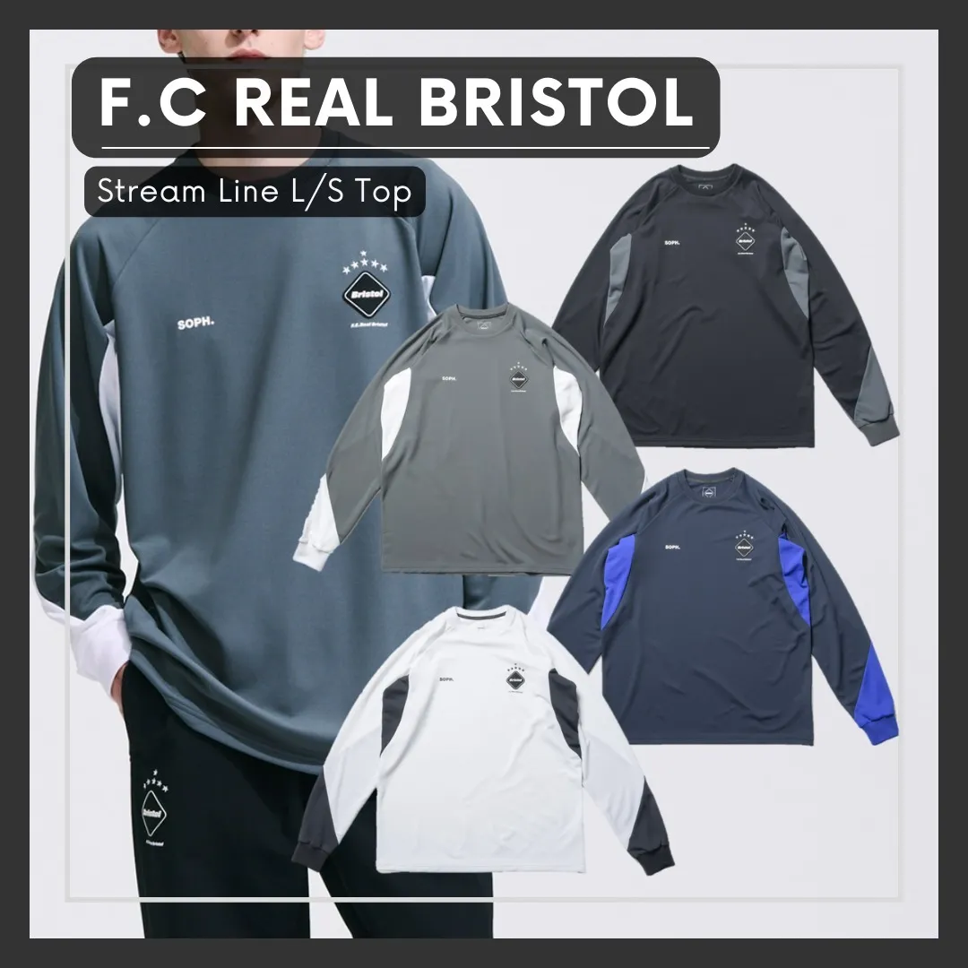 F.C.Real Bristol  |Crew Neck Long Sleeves Plain Long Sleeve T-shirt Logo