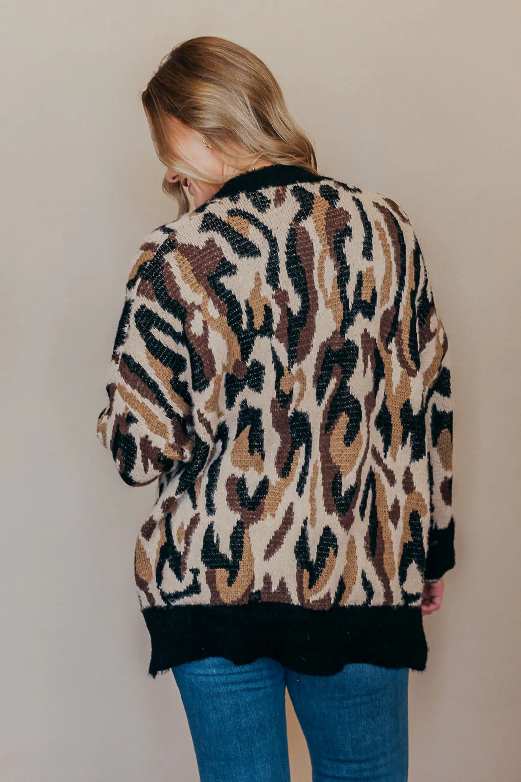 Fuzzy Long Leopard Cardigan