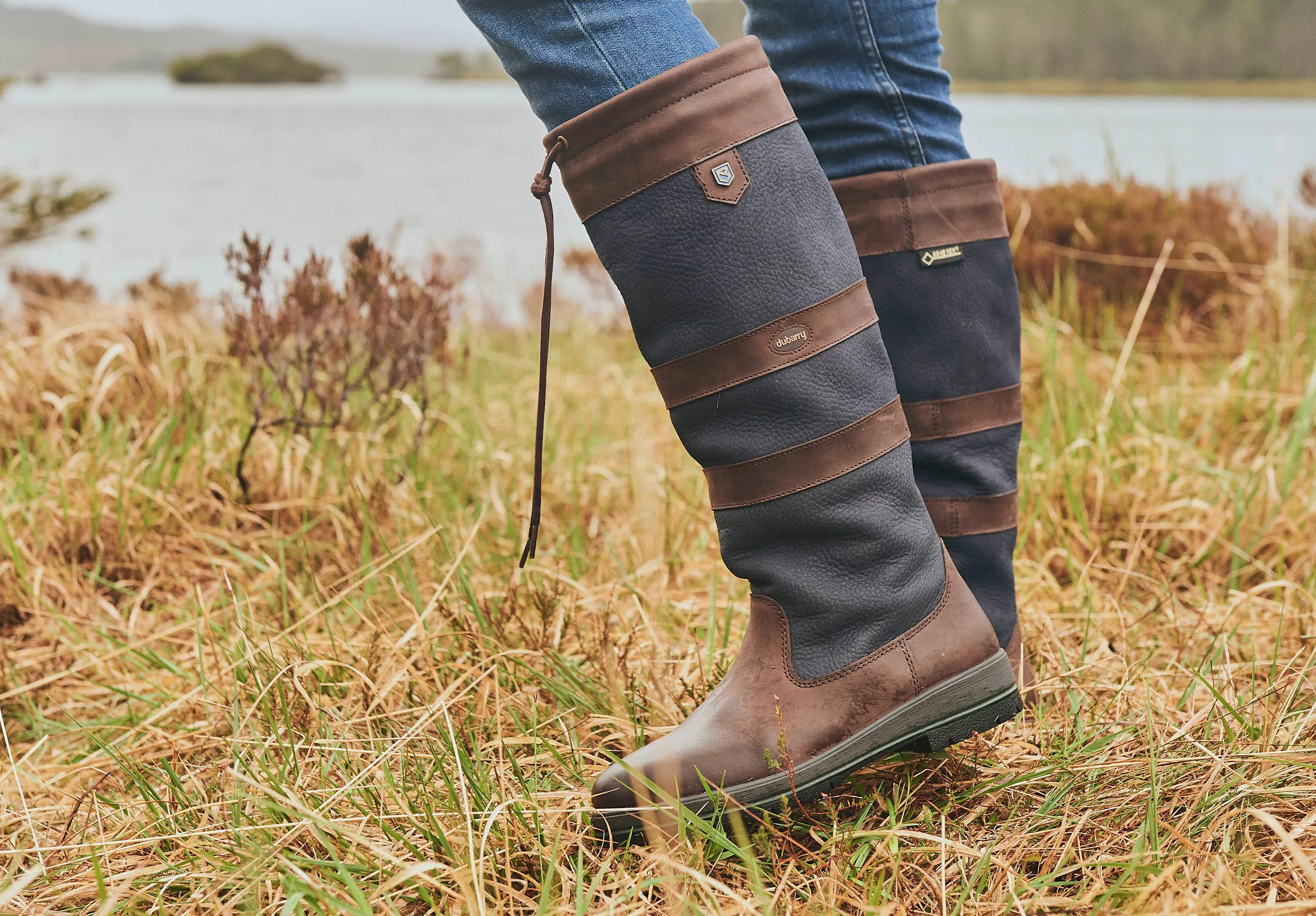 Galway Ladies SlimFit™ Country Boot - Navy/Brown