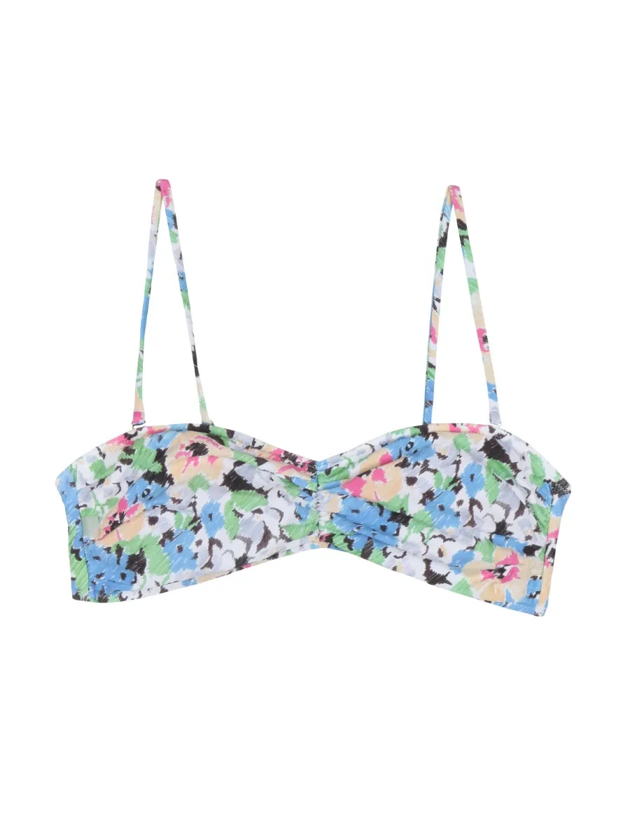 Ganni Floral Printed Bikini Top