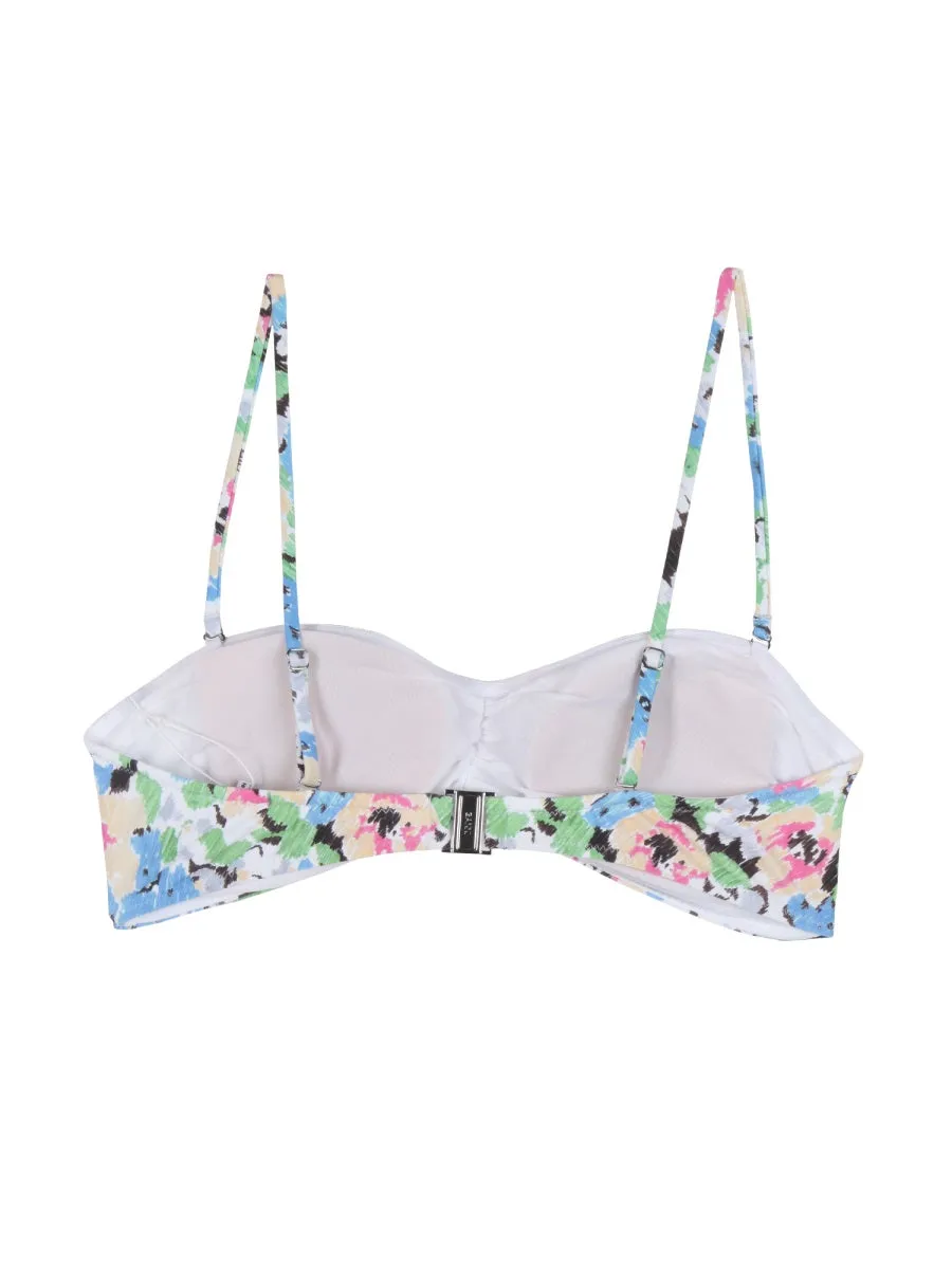 Ganni Floral Printed Bikini Top