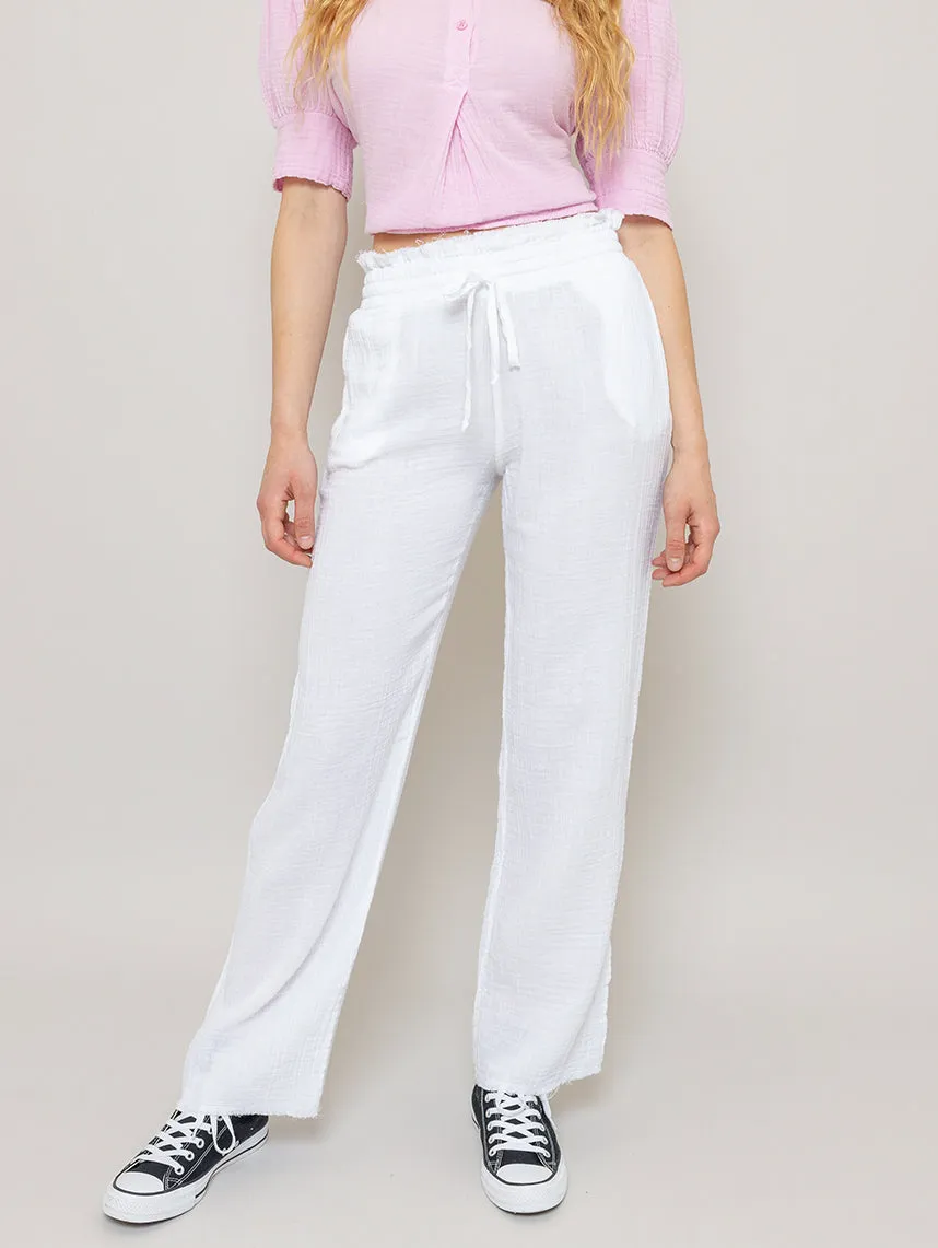 Gauze Long Pants - White