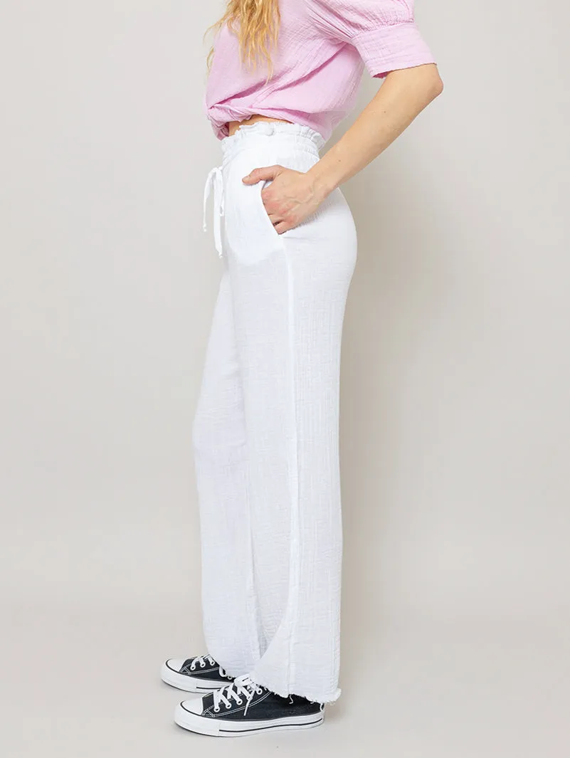 Gauze Long Pants - White