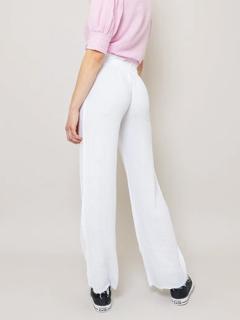 Gauze Long Pants - White