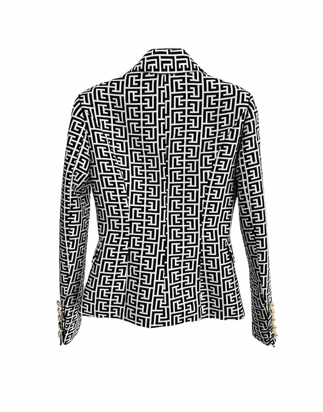 Geometrical Jacquard Patterned Blazer