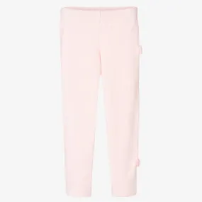 Girls Pink Velour Leggings