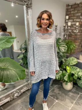 Grey Loose Weave Jumper Juliet