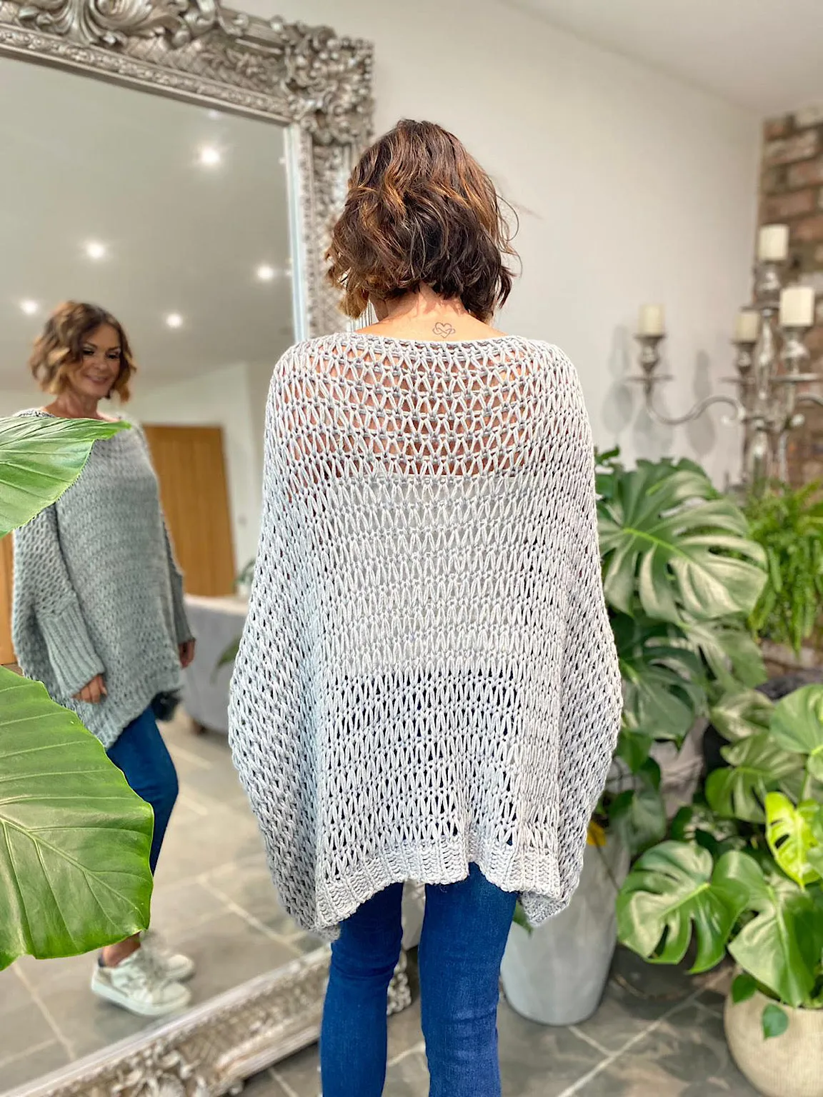 Grey Loose Weave Jumper Juliet