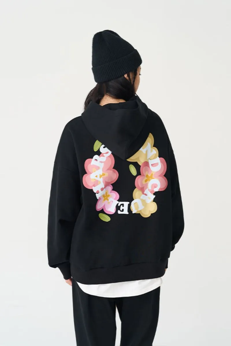 Handpainted Flowers Ring Printed Sweater