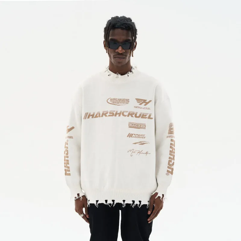 H/C Racing Logo Distressed Sweater