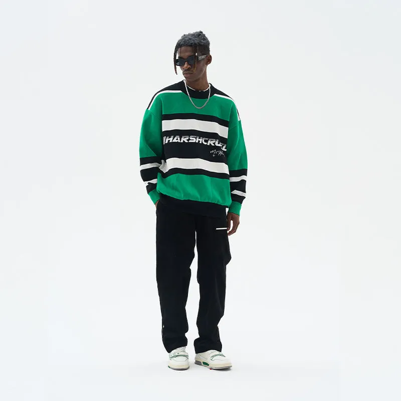 H/C Striped Logo Knit Sweater