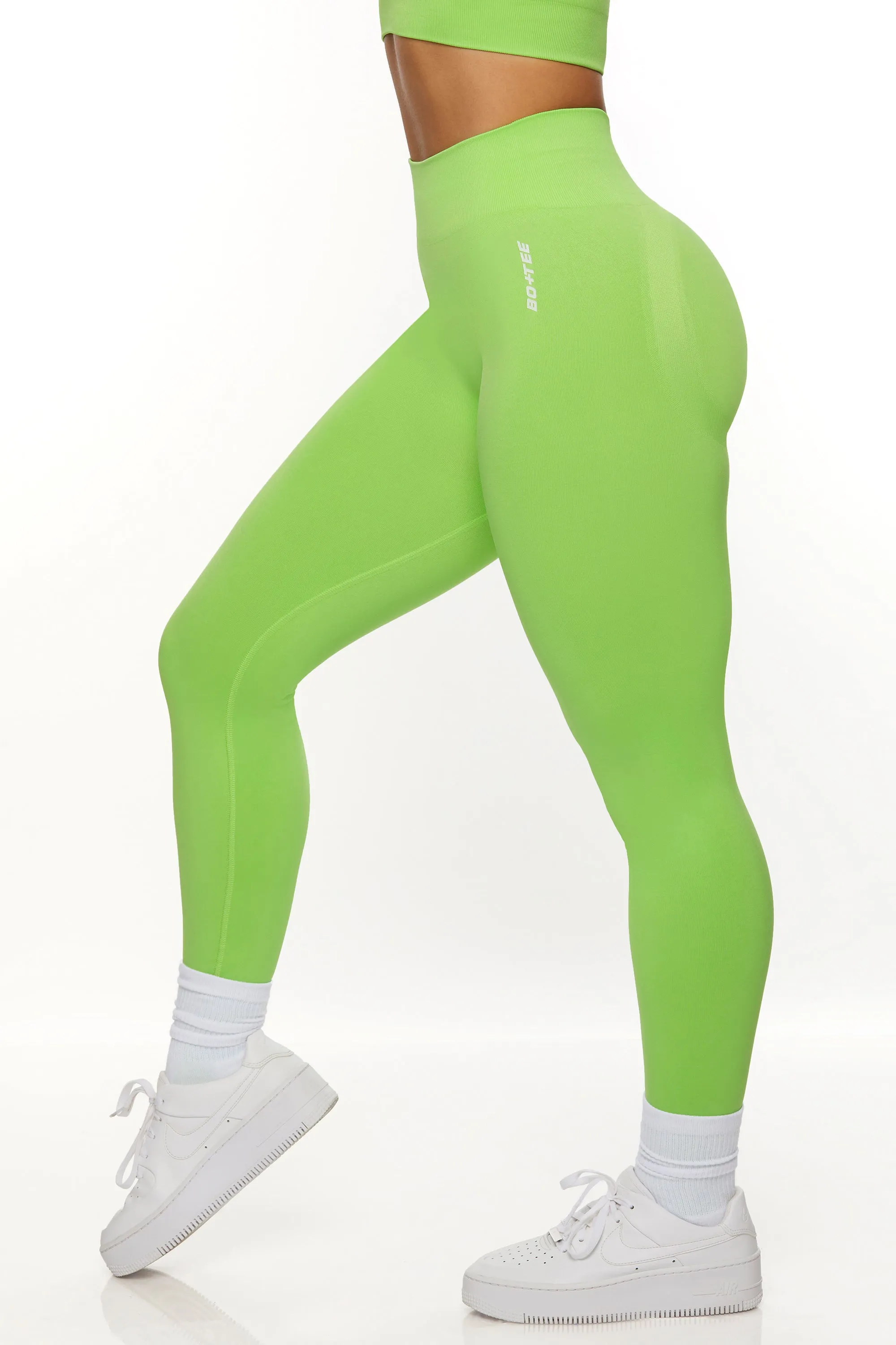 High Waist Seamless Leggings in Green