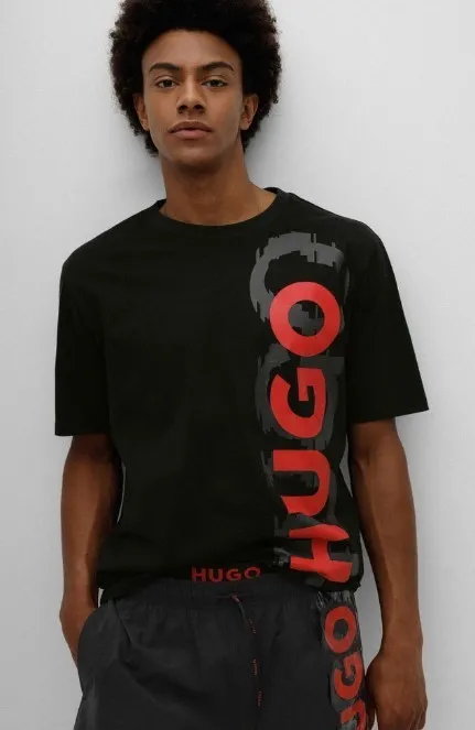 Hugo Boss  |Crew Neck Pullovers Cotton Short Sleeves Logo