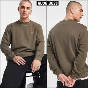 Hugo Boss  |Crew Neck Pullovers Long Sleeves Plain Cotton Logo