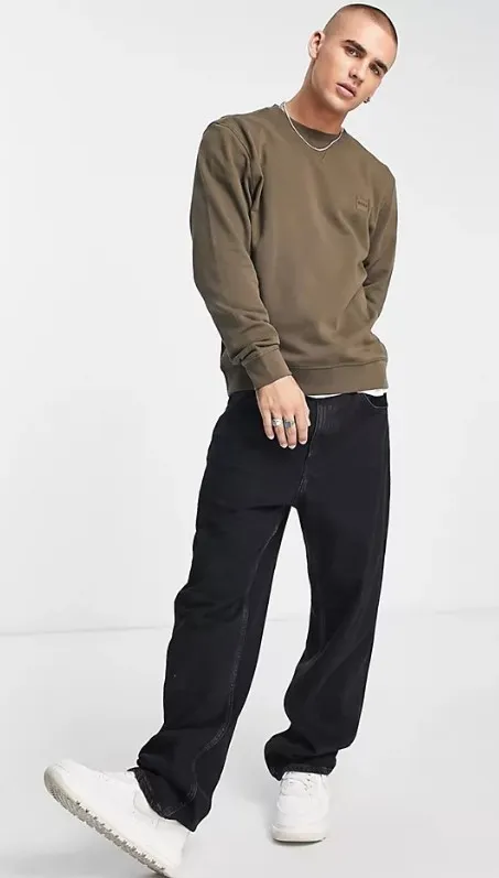 Hugo Boss  |Crew Neck Pullovers Long Sleeves Plain Cotton Logo