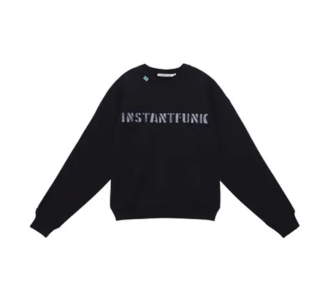 INSTANTFUNK  |Unisex U-Neck Long Sleeves Logo Sweatshirts