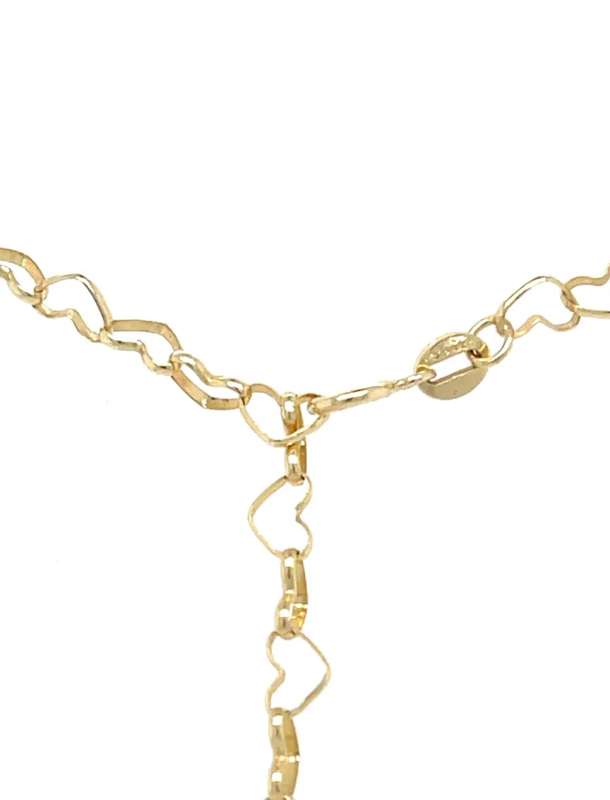 Interlocking Hearts chain Lariat necklace