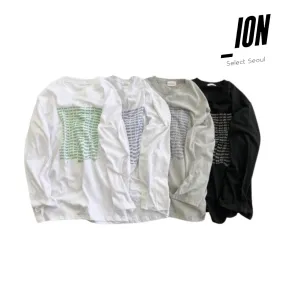 IONSEOUL  |Street Style Long Sleeves Cotton Long Sleeve T-shirt Logo