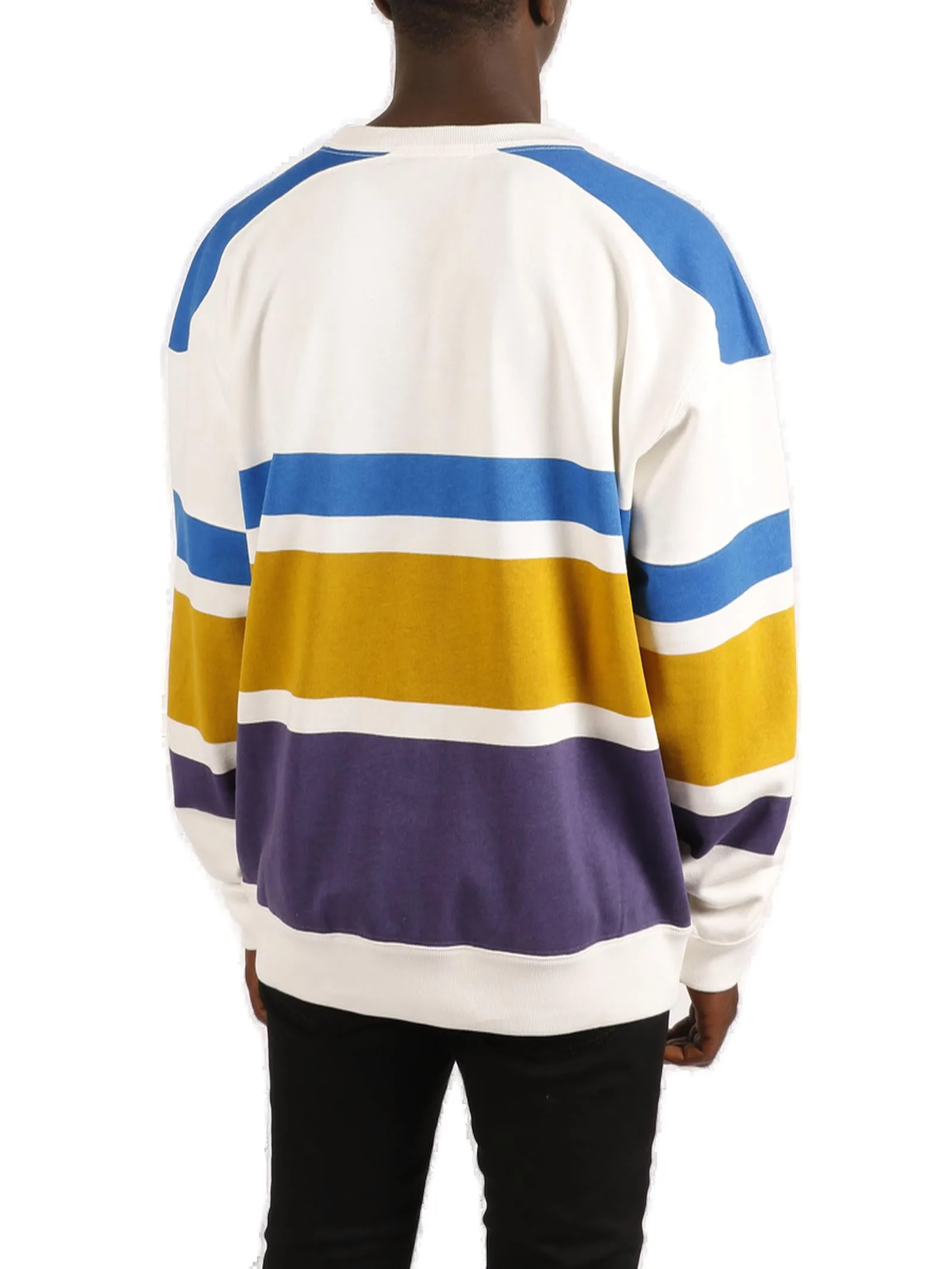 Isabel Marant Logo Print Striped Crewneck Sweatshirt