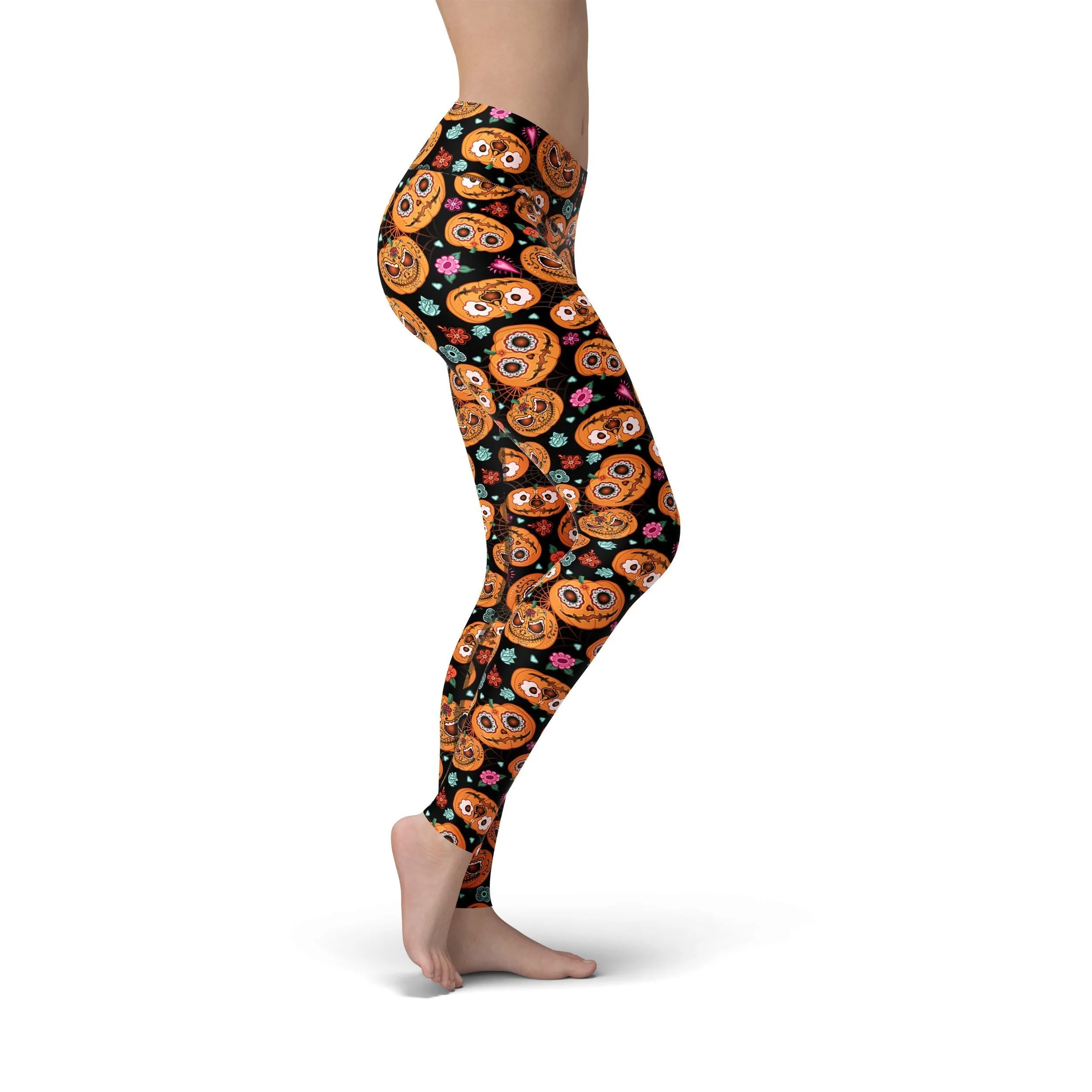 Jean Pumpkin Faces Leggings