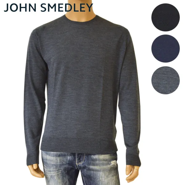 JOHN SMEDLEY  |Crew Neck Pullovers Wool Long Sleeves Plain Bridal Sweaters